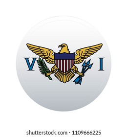 Button Flag Map of United States Virgin Islands
