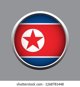 Button flag of North Korea
