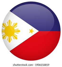 Button Flag Of Philippines Icon Design.