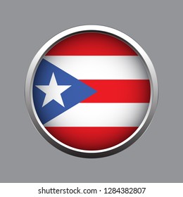 Button flag of Puerto Rico 
