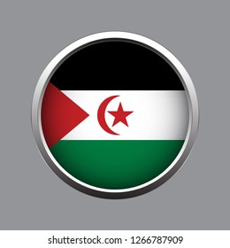 Button flag of Sahrawi Arab Democratic Republic