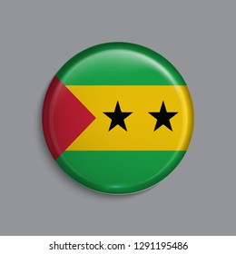 Button flag of Sao Tome and Principe