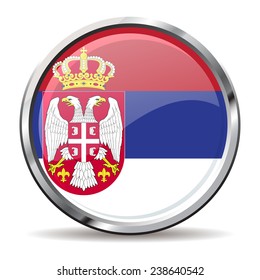 button Flag of Serbia