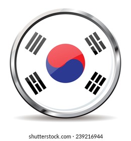 button Flag of South Korea