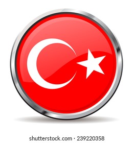 button Flag of Turkey