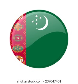 button Flag of Turkmenistan
