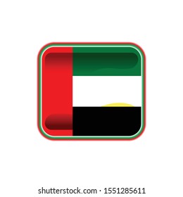 Button flag united arab  emirates  3D,  design template vector