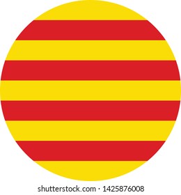 The button flag vector of Catalonia in Spain, Senyera.
