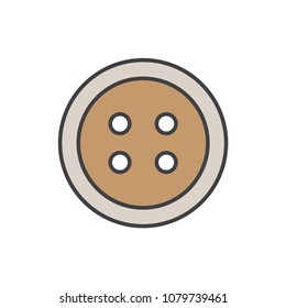 Button flat line colored icon.