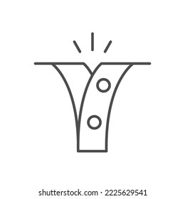 Button fly line outline icon