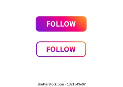 Button Follow on white background. Vector illustration