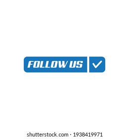 Button Follow us design isolated on white background.
