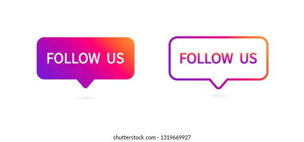 Button Follow Us. Social Media Icon. Vector Illustration