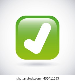 Button and frame concept represented by check mark icon. Colorfull and flat illustration. 