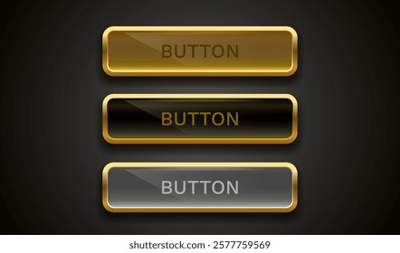 Button frame label, event bar casino, show signboard. Vector illustration