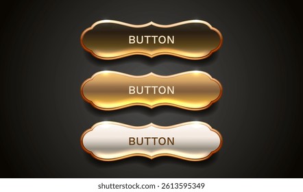 Button frame label, event bar casino, show signboard. Vector illustration