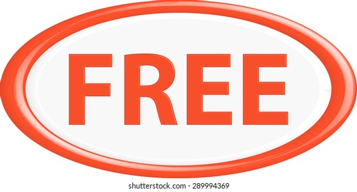 Button free.The round shape. 3D. Vector illustration.
