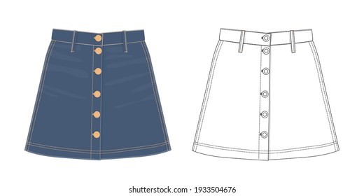 Barniz de desenganche frontal con dibujo técnico. Ilustración vectorial.