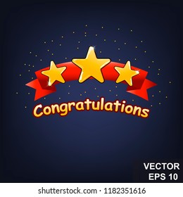 Button. Game. A cartoon. Congratulations. For your design. Vector conceptual illustration.