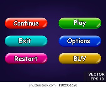 Button. Game. A cartoon. Congratulations. For your design. Vector conceptual illustration.