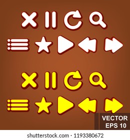 Button. Game. A cartoon. Congratulations. For your design. Vector conceptual illustration.