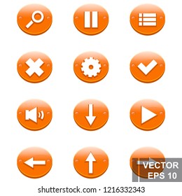 Button. Game. A cartoon. Congratulations. For your design. Vector conceptual illustration.