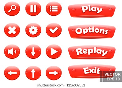 Button. Game. A cartoon. Congratulations. For your design. Vector conceptual illustration.