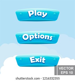 Button. Game. A cartoon. Congratulations. For your design. Vector conceptual illustration.