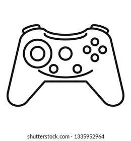 Button gamepad icon. Outline button gamepad vector icon for web design isolated on white background