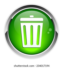 button garbage can icon trash