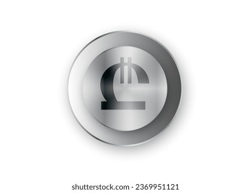 button georgian lari gel currency logo isolated on white background. vector illustration. 
