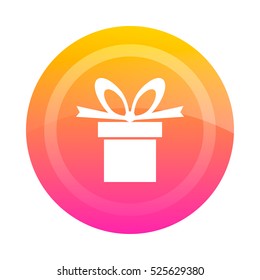 Button gift. Vector image.  New year, Christmas, wedding, anniversary, celebration, birthday.
