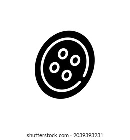 Button glyph icon. Vector fill black illustration.