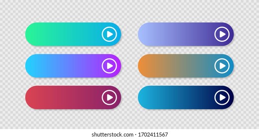 Button with gradient buttons on transparent background for site design. Website vector icon