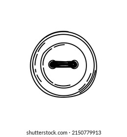 Un botón, un doodle dibujado a mano en estilo de esbozo. Botón de selección. Hecho a mano. Hilo de discusión. Ilustración vectorial simple.