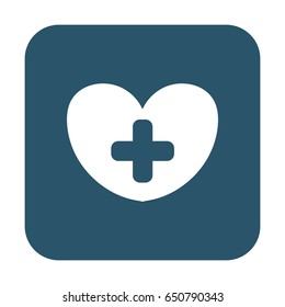 button of heart with a cross icon