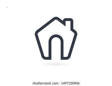 Button home icon. Home icon template black color editable. House symbol vector sign isolated on white background. Simple logo vector illustration for graphic and web design. - Vector