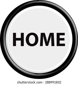 Button home . The round shape. 3D. Vector illustration.