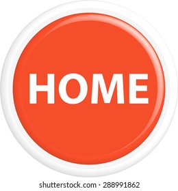 Button home . The round shape. 3D. Vector illustration.