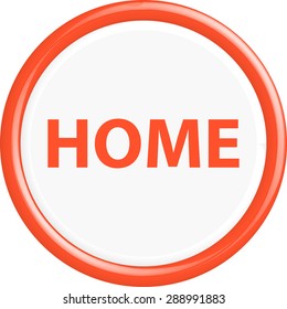 Button home . The round shape. 3D. Vector illustration.