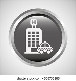 button hotel and taxi icon design, vector illustration  graphic 