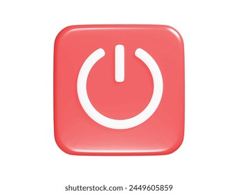 Button icon 3d render illustration