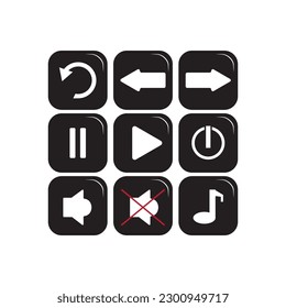 button icon for app music, vector logo icon