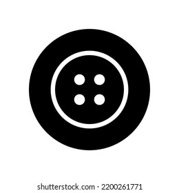 Button icon. Atelier or tailor symbol. clothing attribute. Isolated vector illustration on a white background.