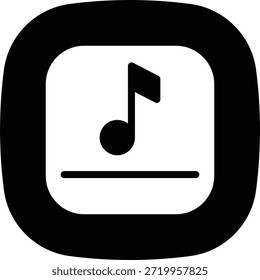 Icono de Botón de un archivo de audio con nota de música, icono de documento multimedia relleno.
