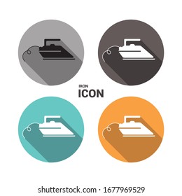 Icono de botón de una plancha de ropa. Iconos de hierro. Vector editable.