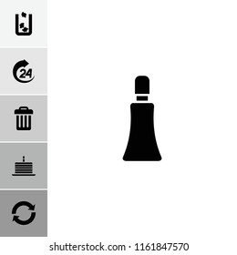 Button icon. collection of 6 button filled icons such as trash bin, cream tube, reload, 24 hours. editable button icons for web and mobile.