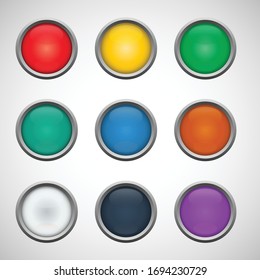 Button Icon Color Realistic Gradient