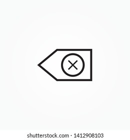 button icon delete text. Icon back backspace delete keys remove graphic design single icon vector