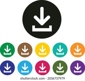 Button Icon of Download Sign - Symbol Illustration of Download UI